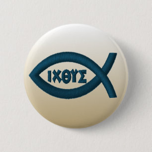 Bóton Redondo 5.08cm Símbolo do cristão dos peixes de Jesus