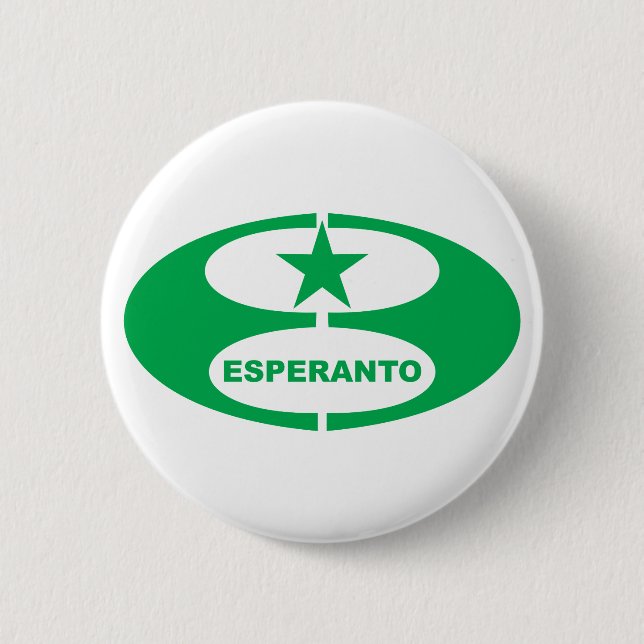 Bóton Redondo 5.08cm Símbolo do esperanto, (Frente)