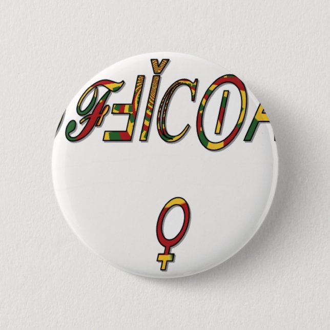 Bóton Redondo 5.08cm Símbolo feminino "OFICIAL" invertido Impressão (Frente)