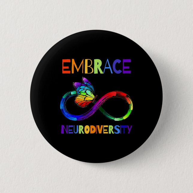 Bóton Redondo 5.08cm Símbolo Infinito da Camisa de Aceitação da Consciê (Frente)