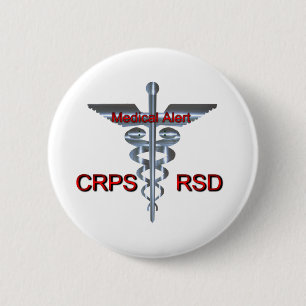 Bóton Redondo 5.08cm Símbolo médico - alerta médico de CRPS RSD