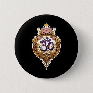 Bóton Redondo 5.08cm Símbolo Om Espiritual Zen Paz Yoga Meditação