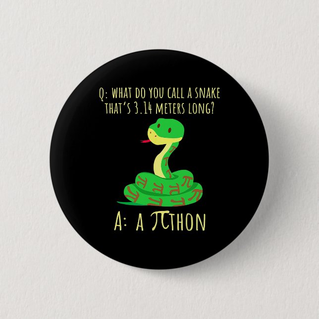 Bóton Redondo 5.08cm Símbolo Pi Pithon Python Pi engraçado Dia do Pi Pr (Frente)