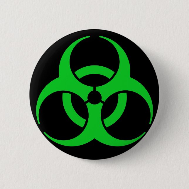 Bóton Redondo 5.08cm Símbolo Verde de Biohazard (Frente)