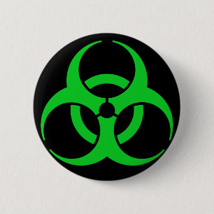 Bóton Redondo 5.08cm Símbolo verde do Biohazard