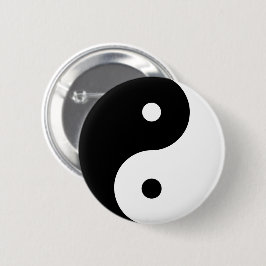Bóton Redondo 5.08cm Símbolo Yin Yang Round Black White Dancing Shapes