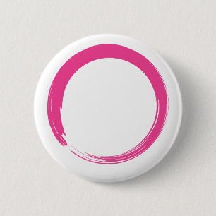 Bóton Redondo 5.08cm Símbolo Zen Rosa / Círculo Enso