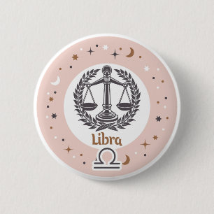 Bóton Redondo 5.08cm Símbolo Zodiac Libra