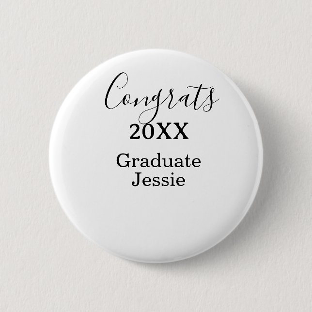 Bóton Redondo 5.08cm Simple graduation congratulations minimal add clas (Frente)