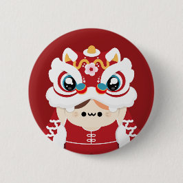 Bóton Redondo 5.08cm Simples e Bonito Ano Novo Chinês
