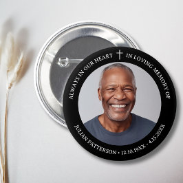 Bóton Redondo 5.08cm Simples Foto Funeral Memorial