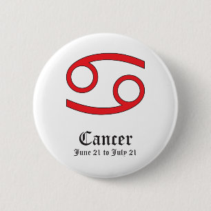 Bóton Redondo 5.08cm SINAL ASTROLÓGICO DO cancer, SÍMBOLO ZODIAC