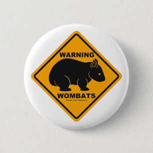 Bóton Redondo 5.08cm Sinal de aviso de Wombat