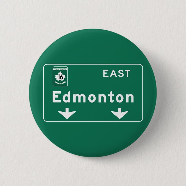 Bóton Redondo 5.08cm Sinal de estrada de Edmonton, Canadá (Frente)