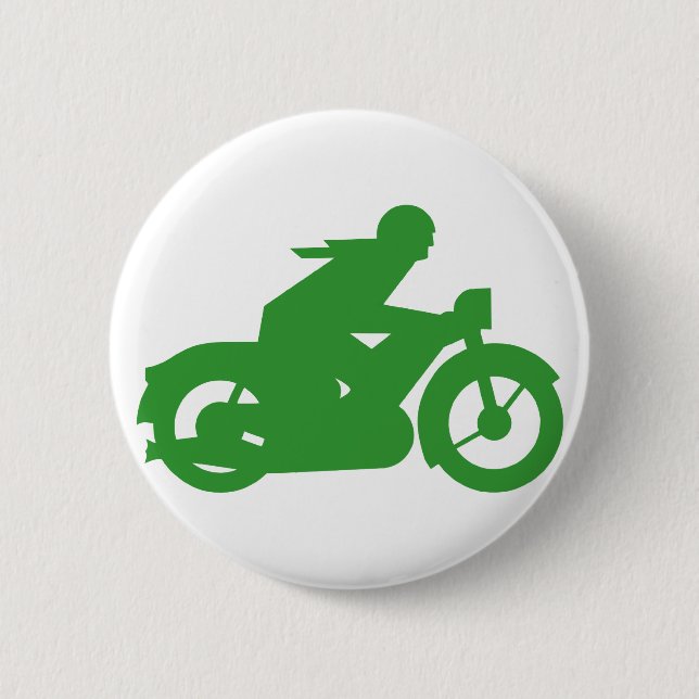 Bóton Redondo 5.08cm Sinal de Motomotociclista Verde (Frente)
