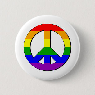 Bóton Redondo 5.08cm Sinal de paz alegre