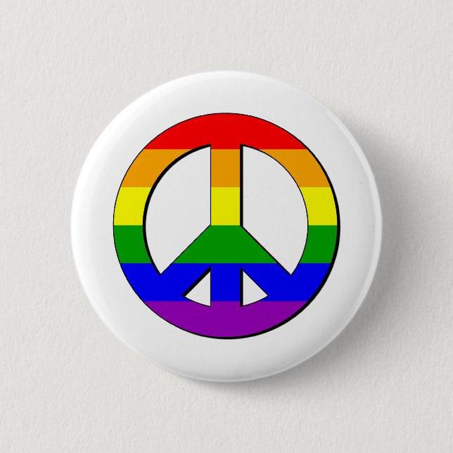 Bóton Redondo 5.08cm Sinal de paz gay (Frente)