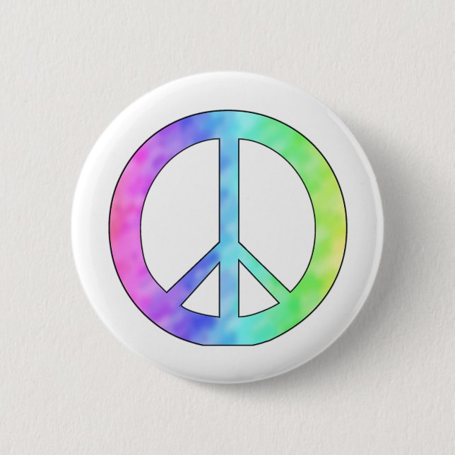 Bóton Redondo 5.08cm Sinal de paz Pastel (Frente)