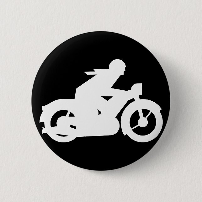 Bóton Redondo 5.08cm Sinal de Silhouette de motocicleta (Frente)