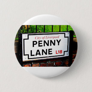 Bóton Redondo 5.08cm sinal Penny lane Liverpool England