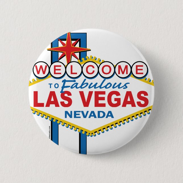 Bóton Redondo 5.08cm Sinal Retroativo de Las Vegas (Frente)