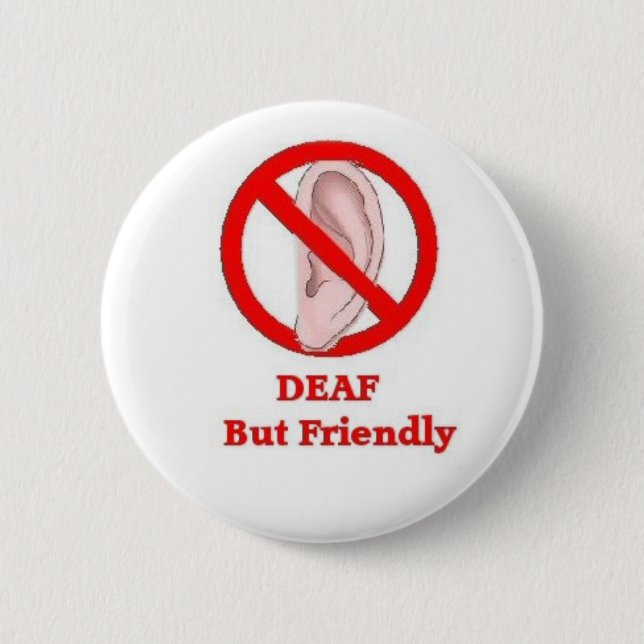 Bóton Redondo 5.08cm sinal surdo (Frente)