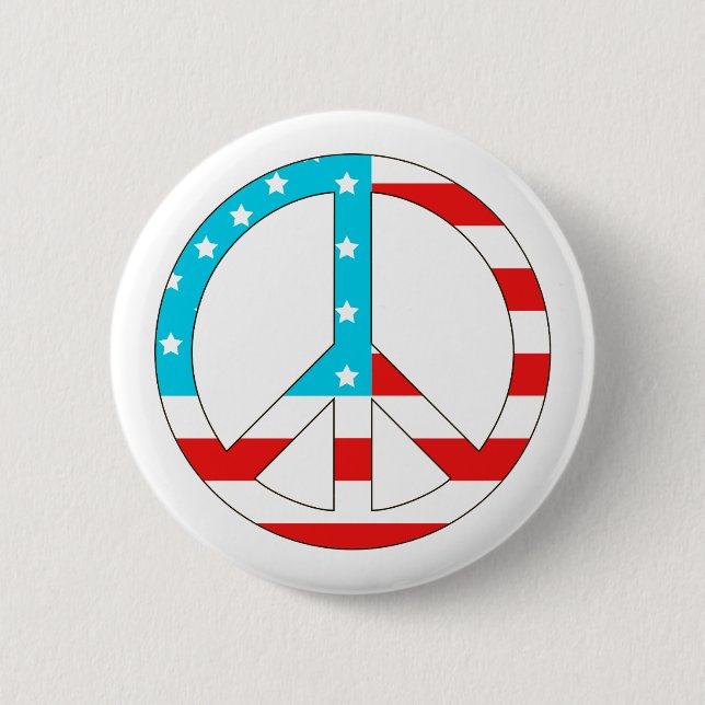 Bóton Redondo 5.08cm Sinalizador Americano de Paz (Frente)