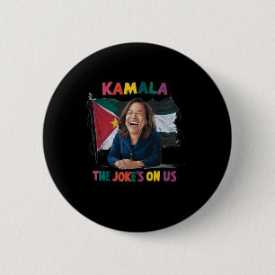 Bóton Redondo 5.08cm Sinalizador Anti Kamala Harris Palestina