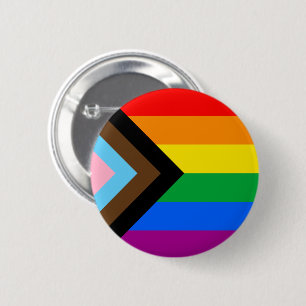 Bóton Redondo 5.08cm Sinalizador do Orgulho de Progresso LGBTQ+