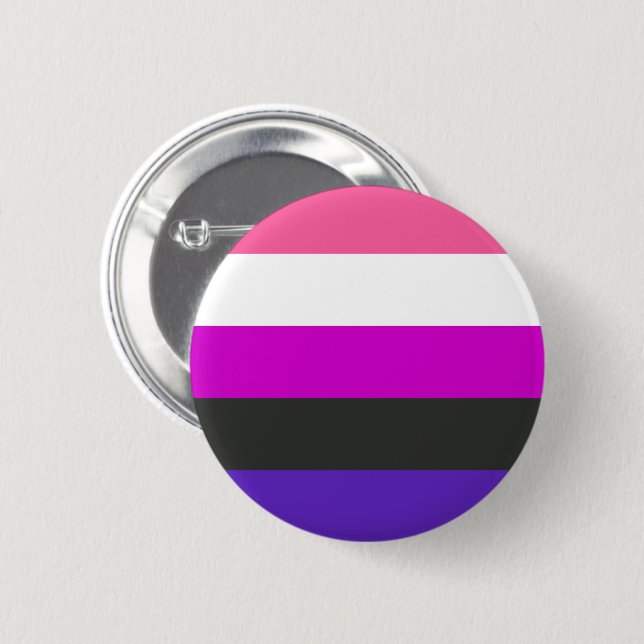Bóton Redondo 5.08cm Sinalizador do Orgulho Genderfluido (Frente & Verso)