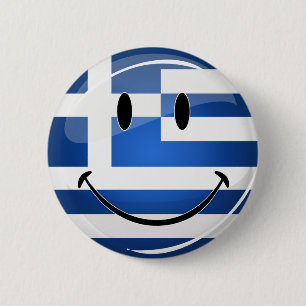 Bóton Redondo 5.08cm Sinalizador Grego Sorridente