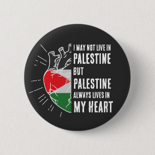 Bóton Redondo 5.08cm Sinalizador Palestino Coração Humano