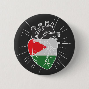 Bóton Redondo 5.08cm Sinalizador Palestino Coração Humano