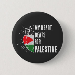 Bóton Redondo 5.08cm Sinalizador Palestino Coração Humano