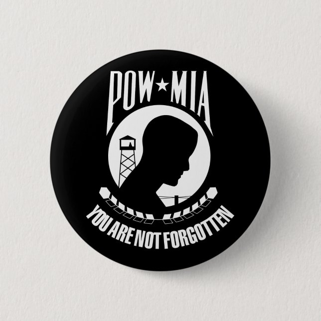 Bóton Redondo 5.08cm Sinalizador POW MIA (Frente)
