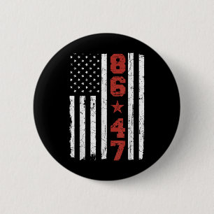 Bóton Redondo 5.08cm Sinalizador retroativo Dos Eua 86 47 Anti Trump
