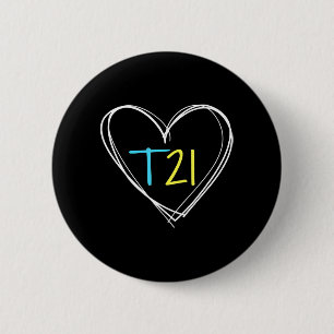 Bóton Redondo 5.08cm Síndrome de Down T21 Sensibilização para Mulheres 