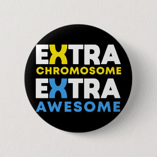 Bóton Redondo 5.08cm Síndrome Extra Cromossoma Extra Incrível para Ba