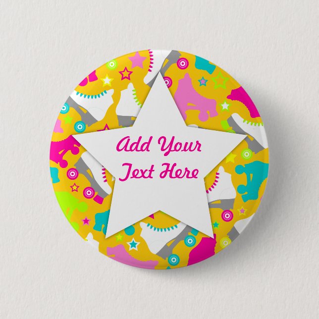 Bóton Redondo 5.08cm Skates retros (Frente)