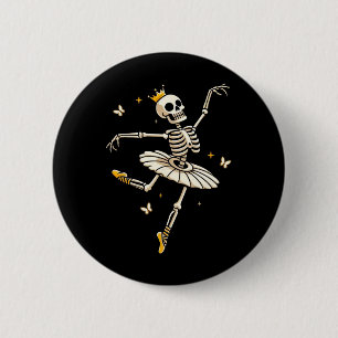 Bóton Redondo 5.08cm Skeleton Ballerina Balé Dance Cute Halloween Cos