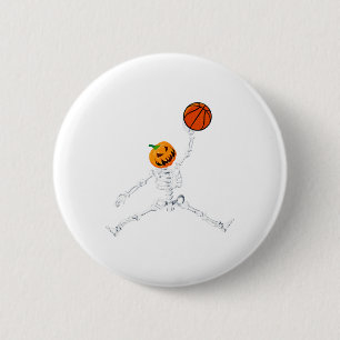 Bóton Redondo 5.08cm Skeleton Basball Halloween Pumpkin Slam Dunk