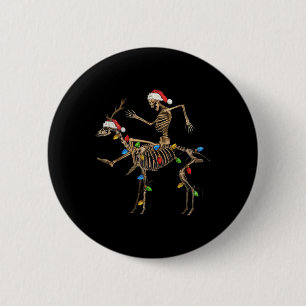 Bóton Redondo 5.08cm Skeleton Deer Papais noeis Com Luzes De Natal Home