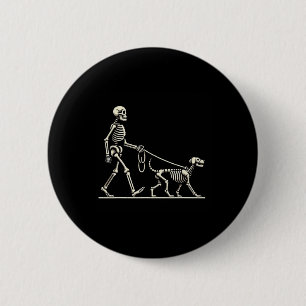 Bóton Redondo 5.08cm Skeleton E Cachorro Preguiçosos Figurinos De Hallo