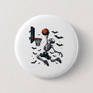 Bóton Redondo 5.08cm Skeleton Halloween Skeleton Sketll Player
