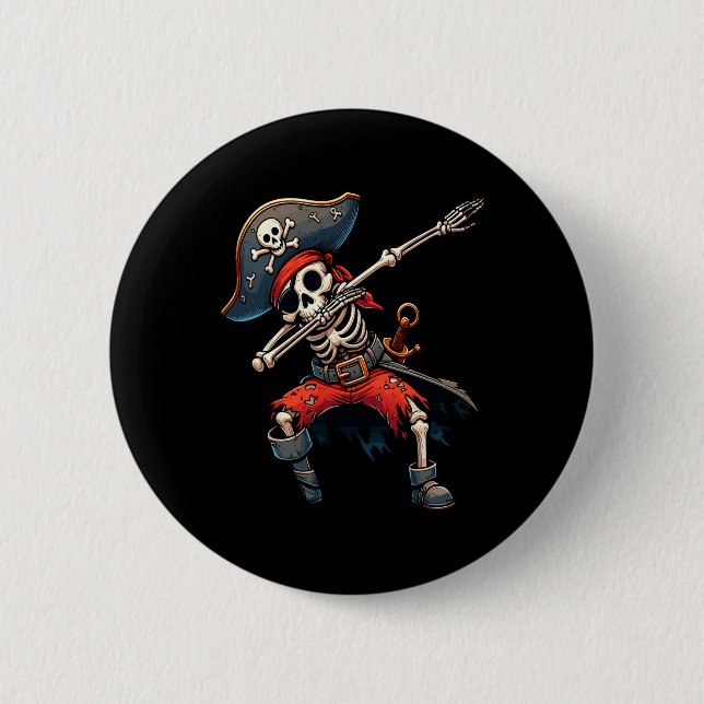Bóton Redondo 5.08cm Skeleton Pirate Kids (Frente)