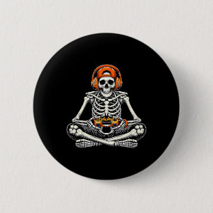 Bóton Redondo 5.08cm Skeleton Skull Video Game Men Halloween