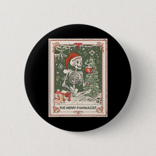 Bóton Redondo 5.08cm Skeleton Tarot Card de Natal O Farmacêutico da Fel