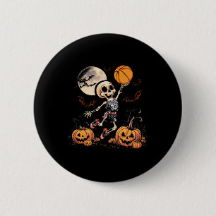 Bóton Redondo 5.08cm Skeleton Tocando Sketll Halloween Men Sketll
