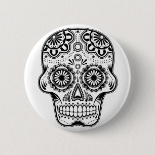 Bóton Redondo 5.08cm Skull “lote Muertos” México Button Pin Anstec
