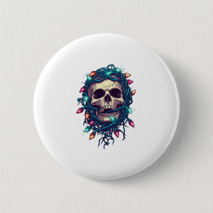 Bóton Redondo 5.08cm Skullmas Tangidos � Esqueleto De Xmas Engraçado